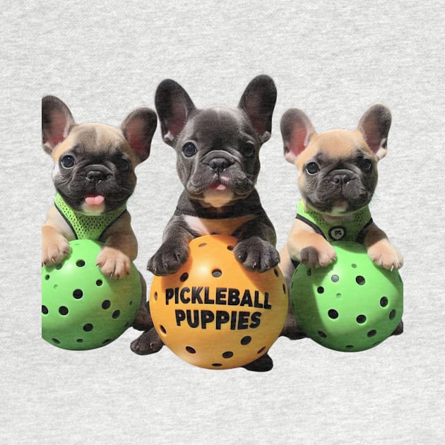 French Bulldog Puppies Pickleball Design by Battlefoxx Living Earth